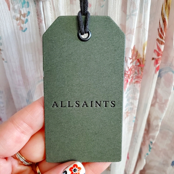 Allsaints Lara Melisma Chiffon Top in White - Picture 8 of 9